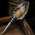 JR Diamond-Cut Crystal Wine Stopper with Gold Flakes