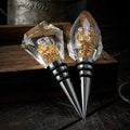 JR Diamond-Cut Crystal Wine Stopper with Gold Flakes