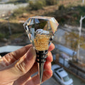 JR Diamond-Cut Crystal Wine Stopper with Gold Flakes