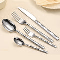 JR Diamond-Cut Stainless Steel Western Cutlery Set (5 pcs) - Je t'aime Resolute