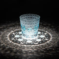JR Edo Kiriko Hand-Cut Aqua Blue Crystal Whiskey Glass