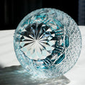 JR Edo Kiriko Hand-Cut Aqua Blue Crystal Whiskey Glass