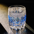 JR Edo Kiriko Hand-Cut Aureon Indigo Crystal Whiskey Glass