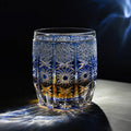 JR Edo Kiriko Hand-Cut Aureon Indigo Crystal Whiskey Glass