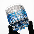 JR Edo Kiriko Hand-Cut Aureon Indigo Crystal Whiskey Glass