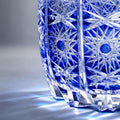 JR Edo Kiriko Hand-Cut Aureon Indigo Crystal Whiskey Glass