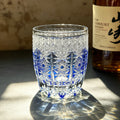 JR Edo Kiriko Hand-Cut Aureon Indigo Crystal Whiskey Glass