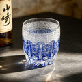 JR Edo Kiriko Hand-Cut Aureon Indigo Crystal Whiskey Glass