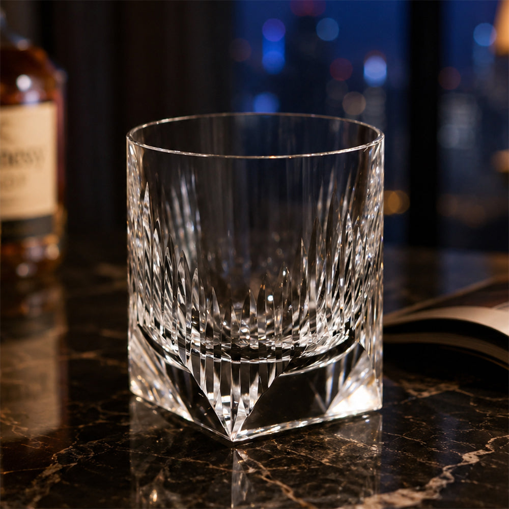 JR Edo Kiriko Hand-Cut Aurora Crystal Whiskey Glass