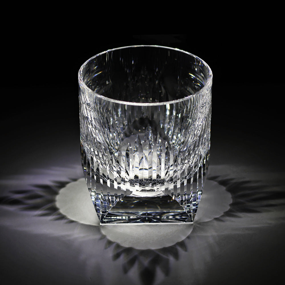 JR Edo Kiriko Hand-Cut Aurora Crystal Whiskey Glass