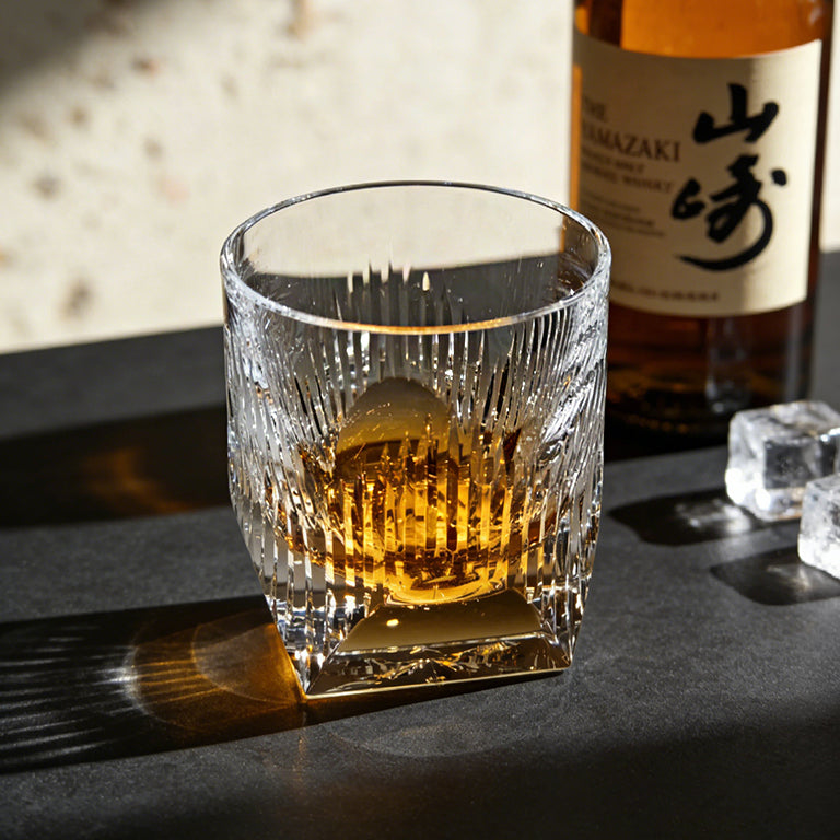 JR Edo Kiriko Hand-Cut Aurora Crystal Whiskey Glass