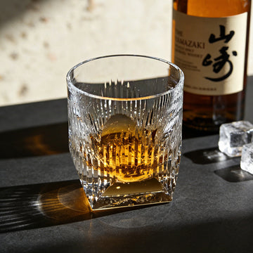 JR Edo Kiriko Hand-Cut Aurora Crystal Whiskey Glass