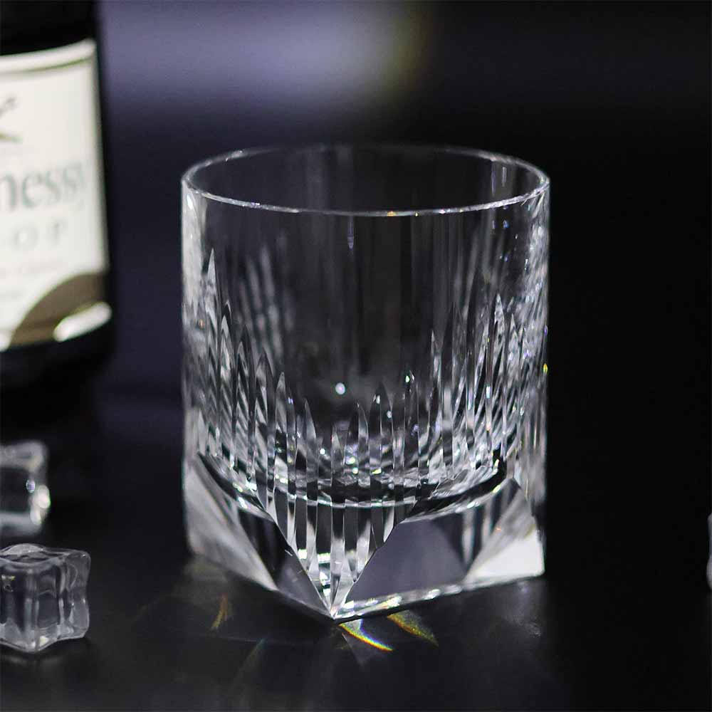 JR Edo Kiriko Hand-Cut Aurora Crystal Whiskey Glass