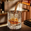 JR Edo Kiriko Hand-Cut Black Samurai Crystal Whiskey Glass