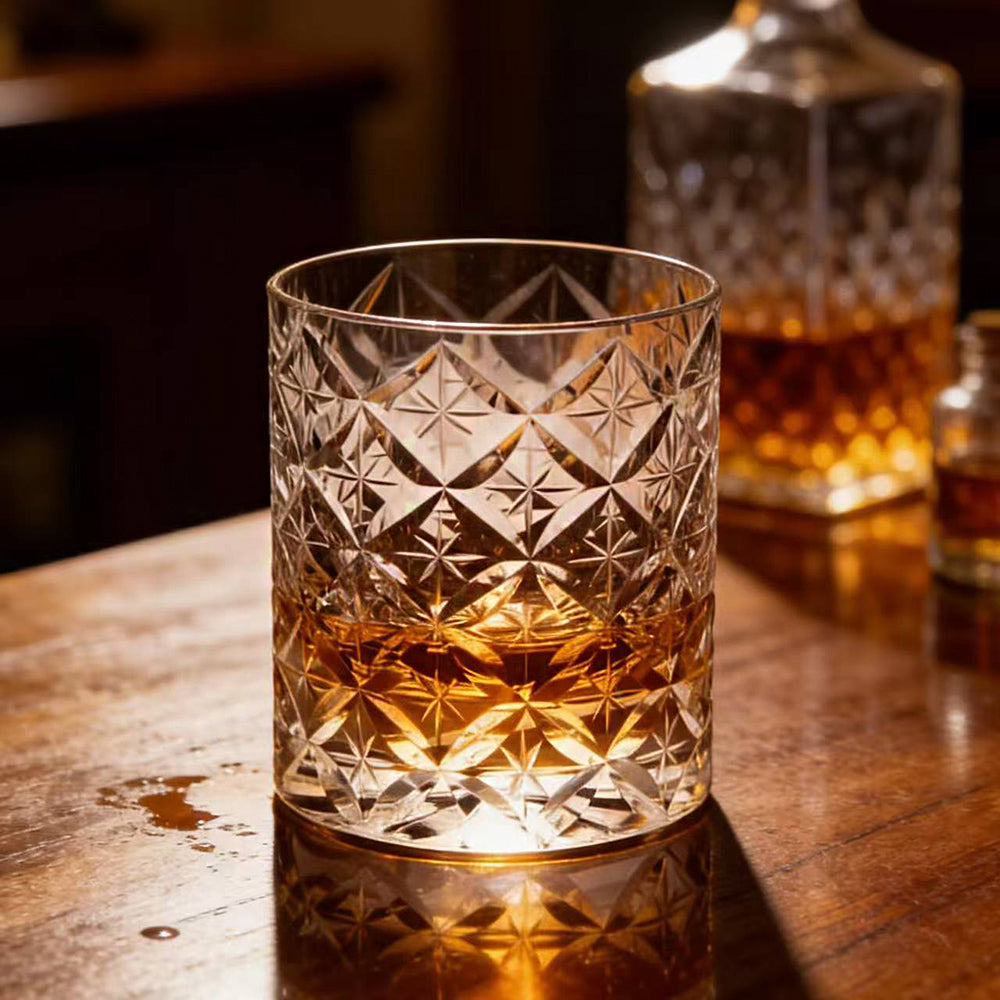 JR Edo Kiriko Hand-Cut Eryx Crystal Whiskey Glass