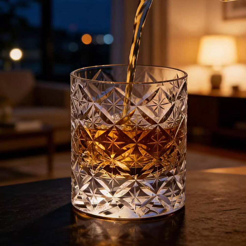 JR Edo Kiriko Hand-Cut Eryx Crystal Whiskey Glass