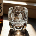 JR Edo Kiriko Hand-Cut Faceted Oval Crystal Whiskey Glass