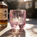 JR Edo Kiriko Hand-Cut Faceted Oval Crystal Whiskey Glass