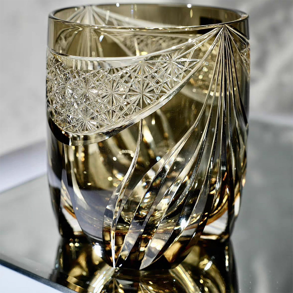 JR Edo Kiriko Hand-Cut Hayate Crystal Whiskey Glass