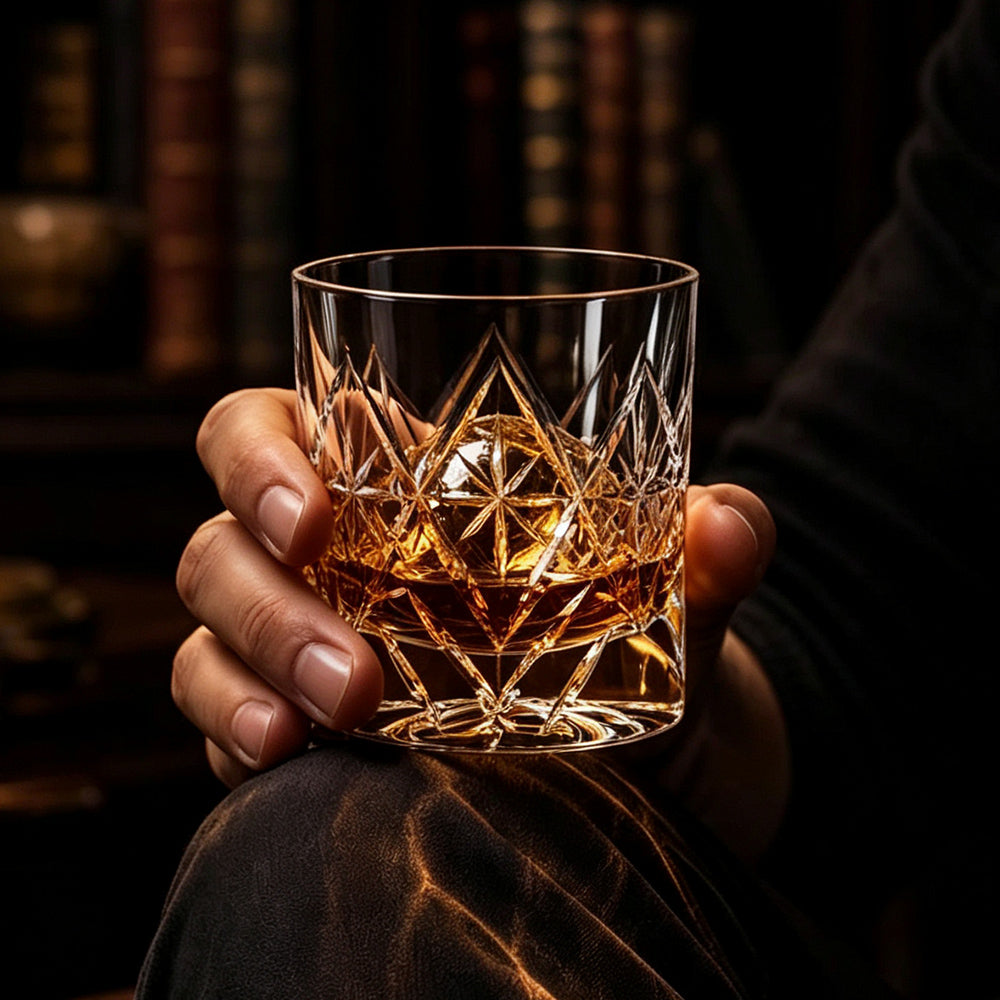 JR Edo Kiriko Hand-Cut Hokuto Crystal Whiskey Glass