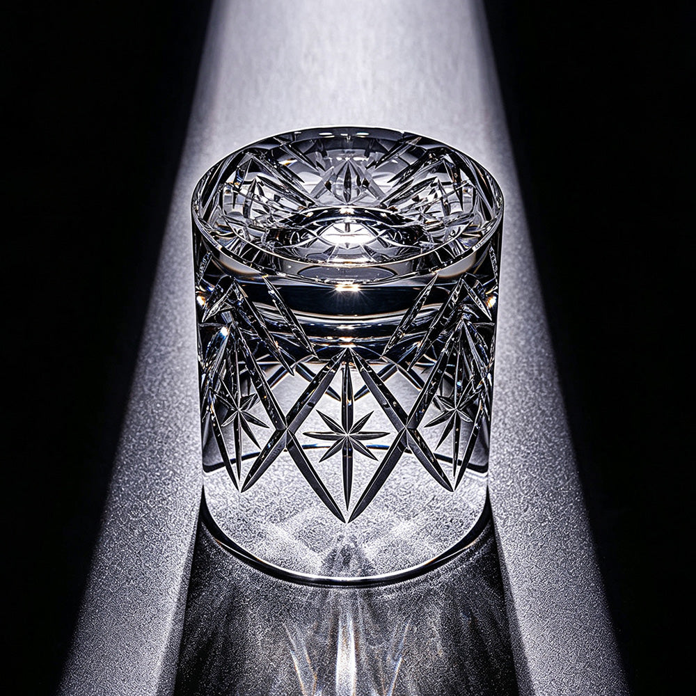 JR Edo Kiriko Hand-Cut Hokuto Crystal Whiskey Glass