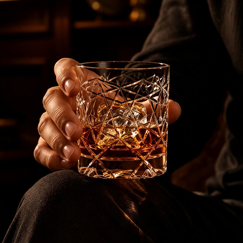 JR Edo Kiriko Hand-Cut Hoshikage Crystal Whiskey Glass