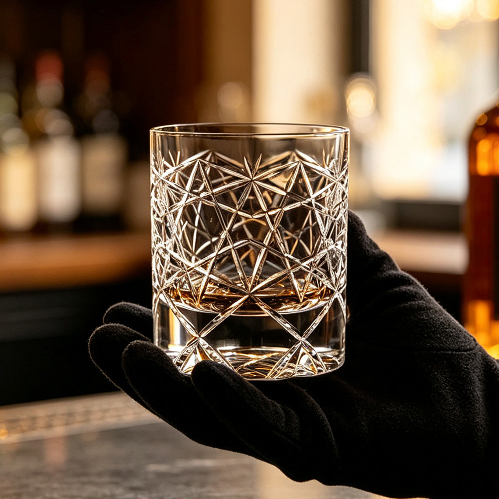 JR Edo Kiriko Hand-Cut Hoshikage Crystal Whiskey Glass