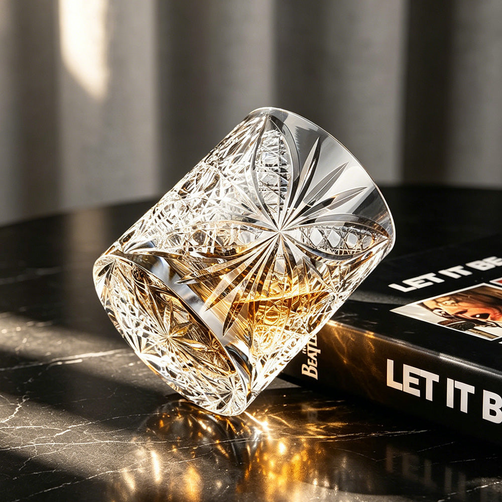 JR Edo Kiriko Hand-Cut K9 Kochō Crystal Whiskey Glass