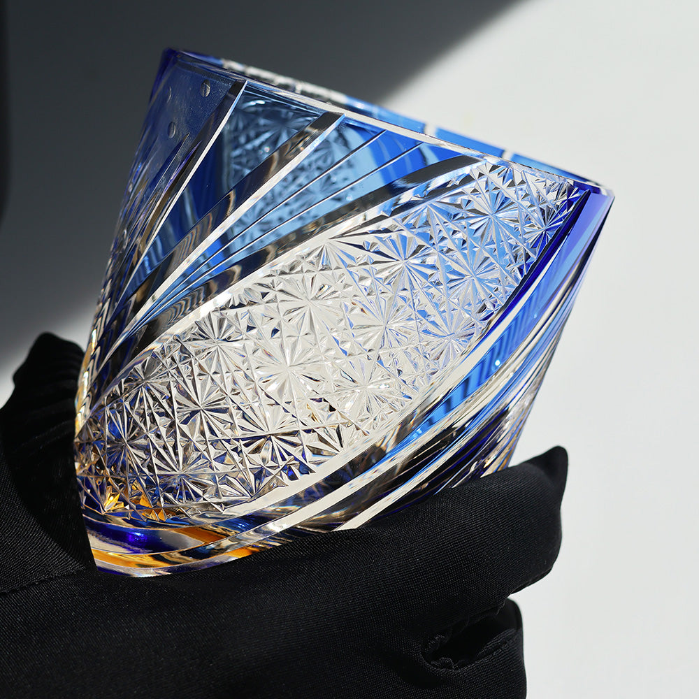 JR Edo Kiriko Hand-Cut Meteor Crystal Whiskey Glass