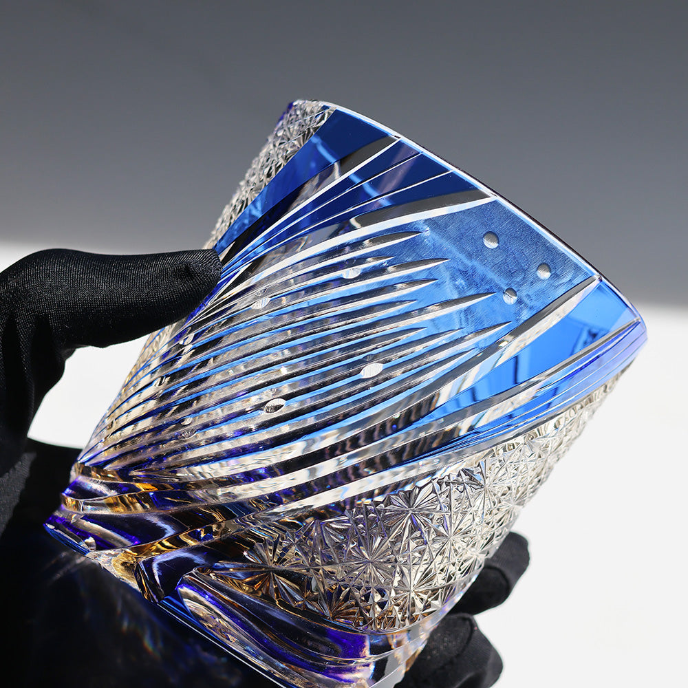 JR Edo Kiriko Hand-Cut Meteor Crystal Whiskey Glass