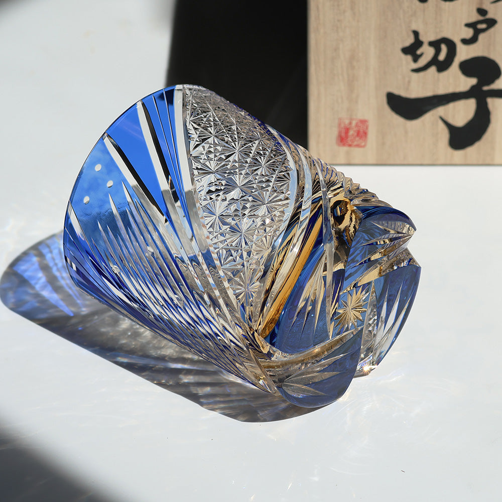 JR Edo Kiriko Hand-Cut Meteor Crystal Whiskey Glass