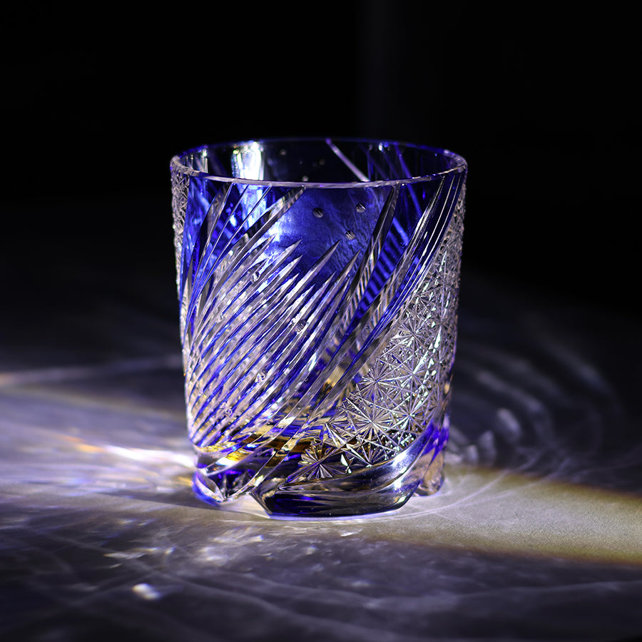 JR Edo Kiriko Hand-Cut Meteor Crystal Whiskey Glass