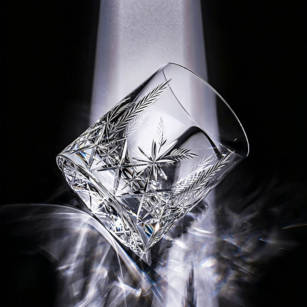 JR Edo Kiriko Hand-Cut Minori Crystal Whiskey Glass