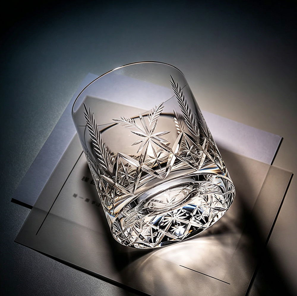 JR Edo Kiriko Hand-Cut Minori Crystal Whiskey Glass
