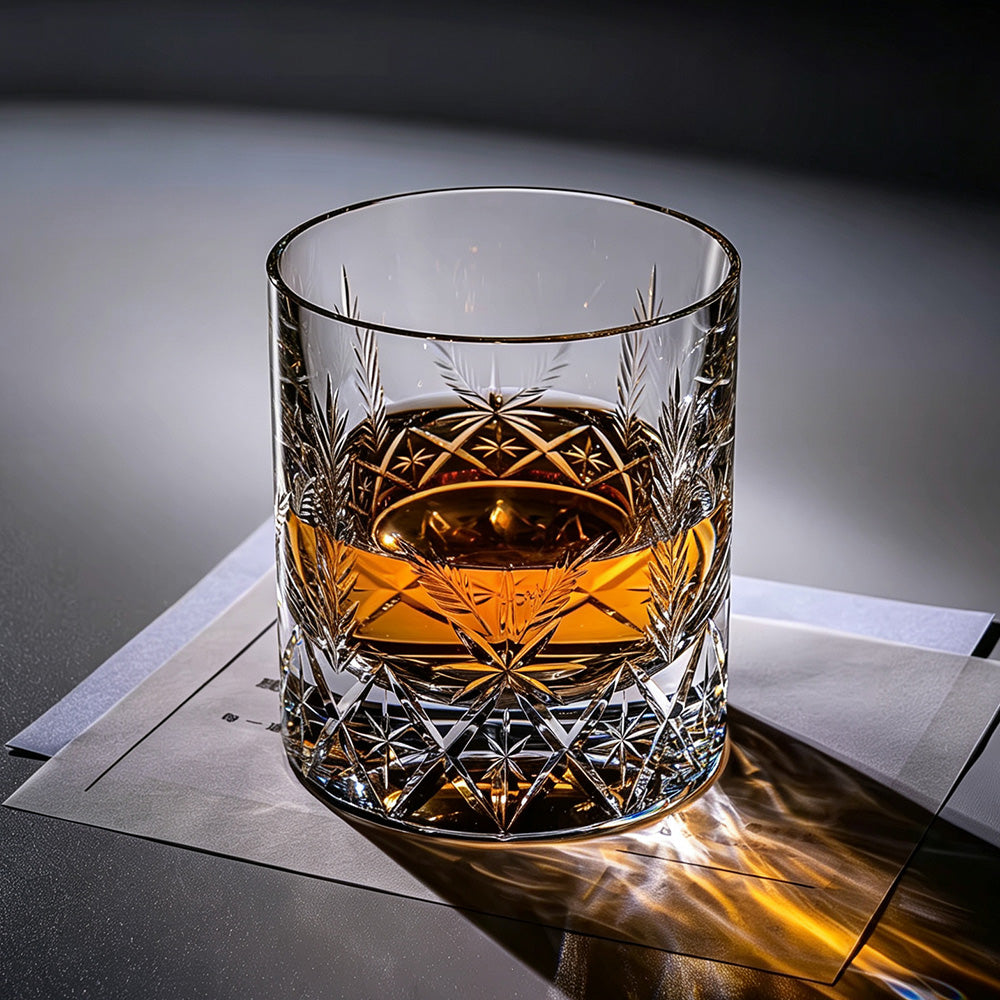 JR Edo Kiriko Hand-Cut Minori Crystal Whiskey Glass