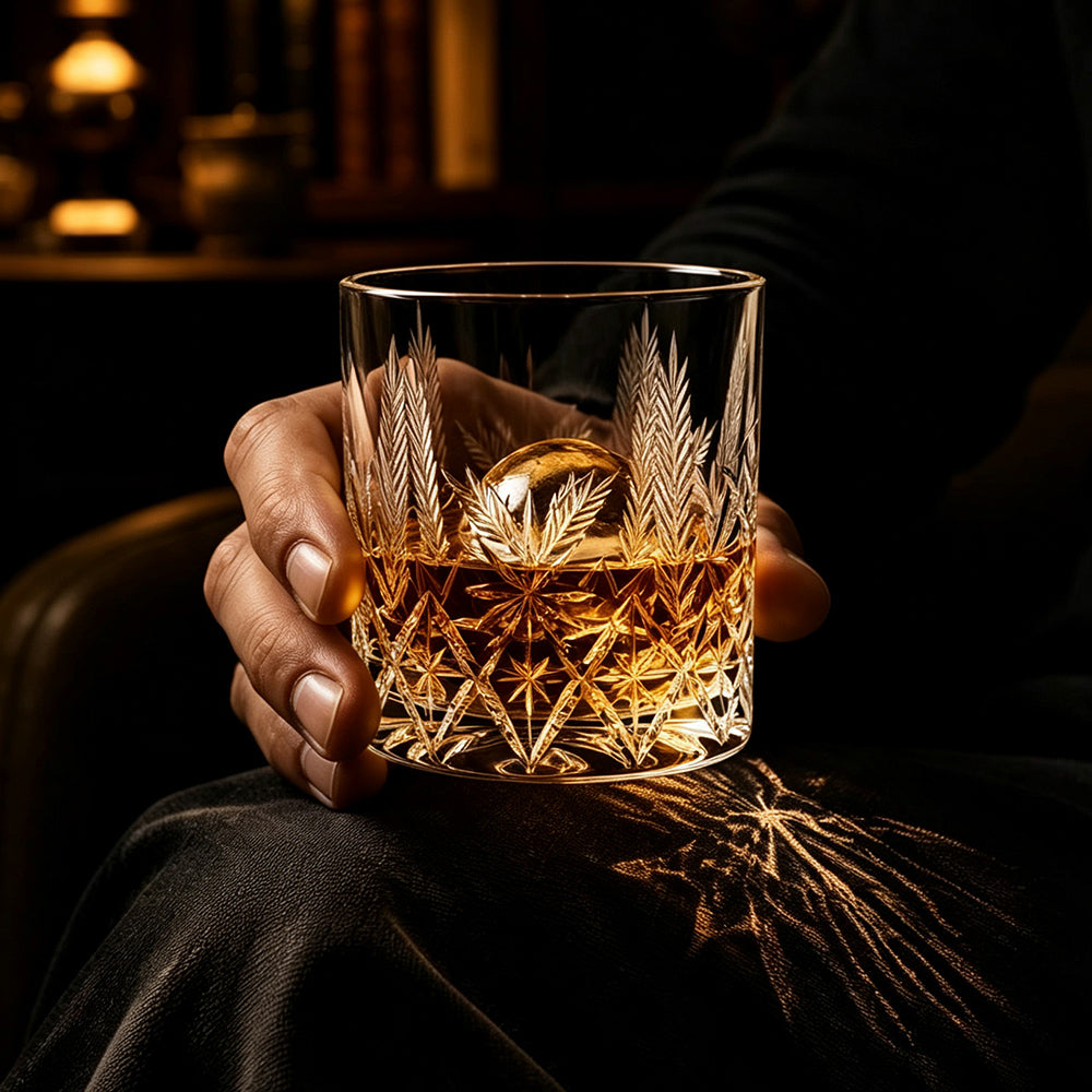JR Edo Kiriko Hand-Cut Minori Crystal Whiskey Glass