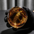 JR Edo Kiriko Hand-Cut Owl Amber Crystal Whiskey Glass