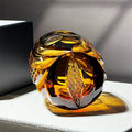JR Edo Kiriko Hand-Cut Owl Amber Crystal Whiskey Glass