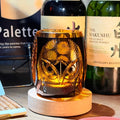 JR Edo Kiriko Hand-Cut Owl Amber Crystal Whiskey Glass