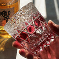 JR Edo Kiriko Hand-Cut Pink Fluorite Crystal Whiskey Glass