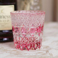 JR Edo Kiriko Hand-Cut Pink Fluorite Crystal Whiskey Glass