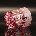JR Edo Kiriko Hand-Cut Pink Fluorite Crystal Whiskey Glass