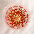 JR Edo Kiriko Hand-Cut Pink Fluorite Crystal Whiskey Glass