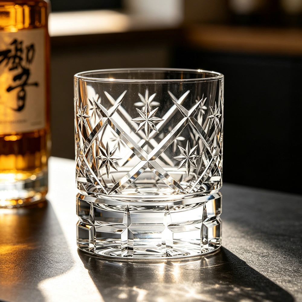 JR Edo Kiriko Hand-Cut Seiza Crystal Whiskey Glass
