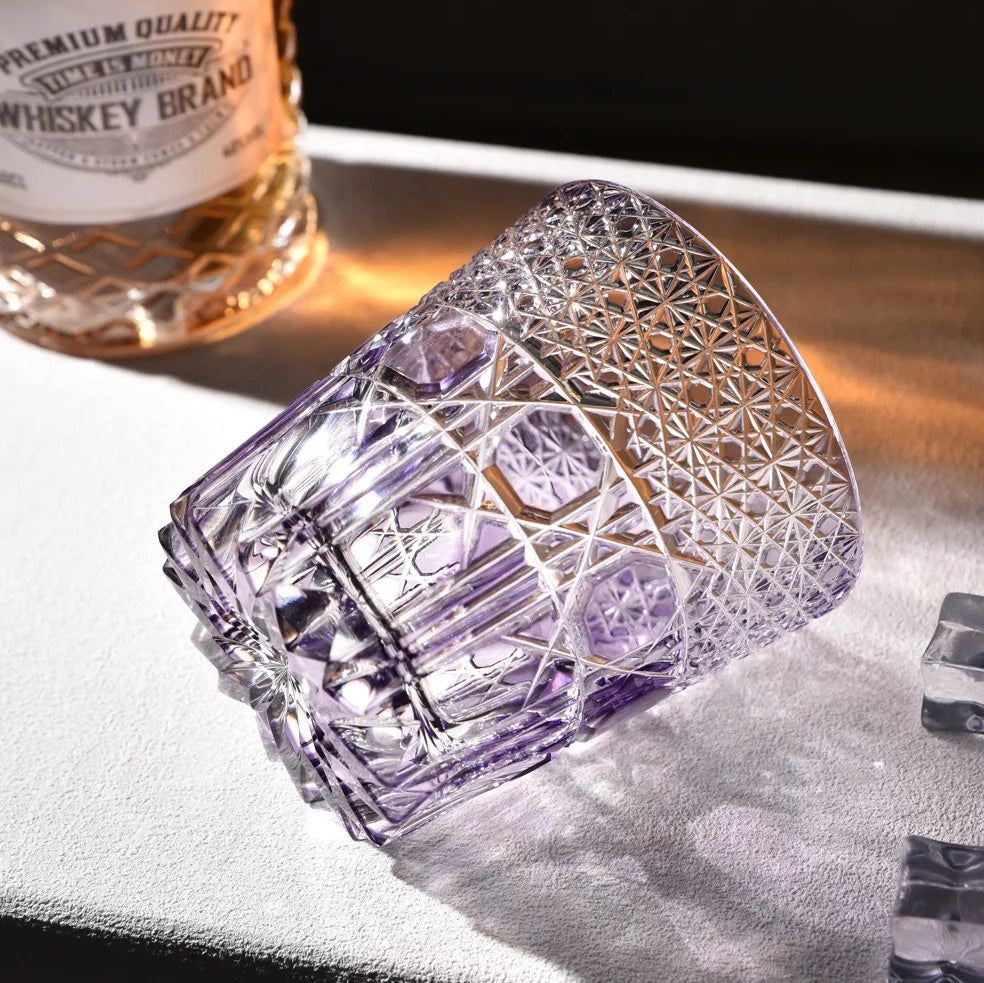JR Edo Kiriko Hand-Cut Shiko Crystal Whiskey Glass
