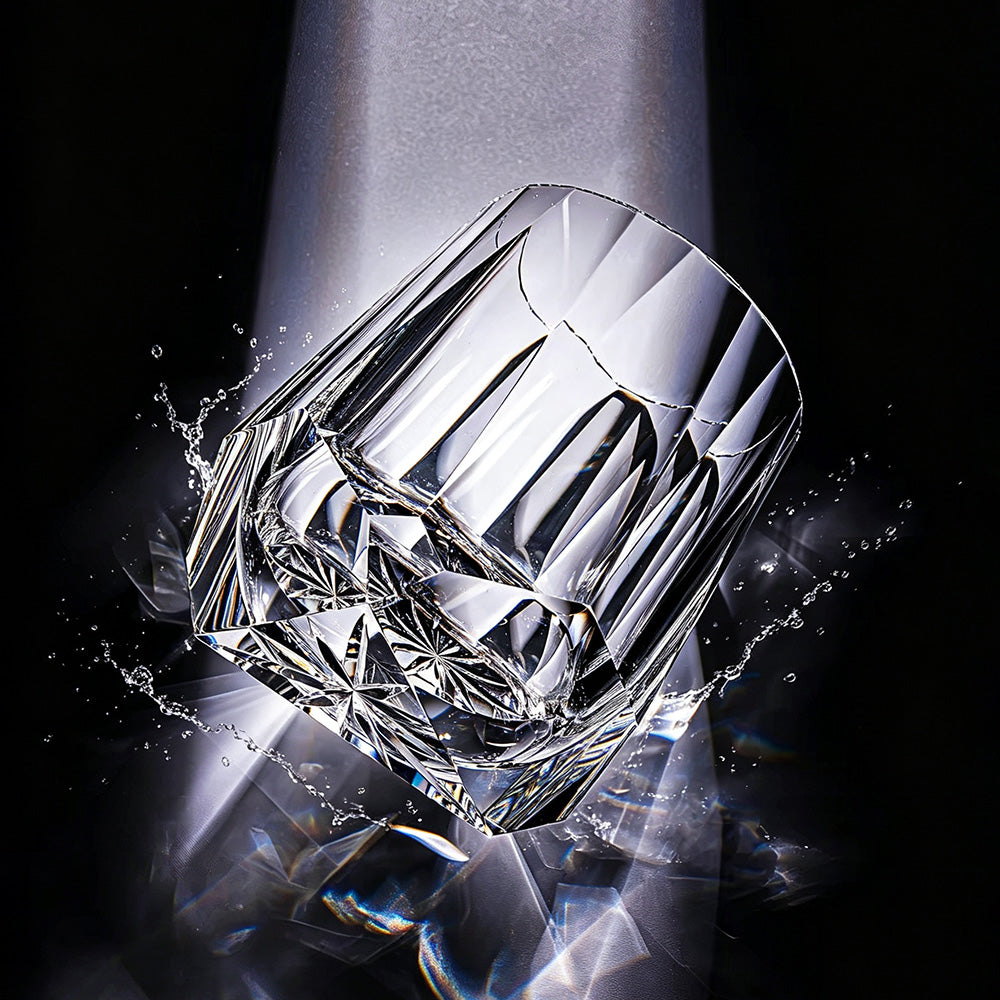 JR Edo Kiriko Hand-Cut Shinme Crystal Whiskey Glass