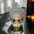 JR Edo Kiriko Hand-Cut Smoky Green Fluorite Crystal Whiskey Glass