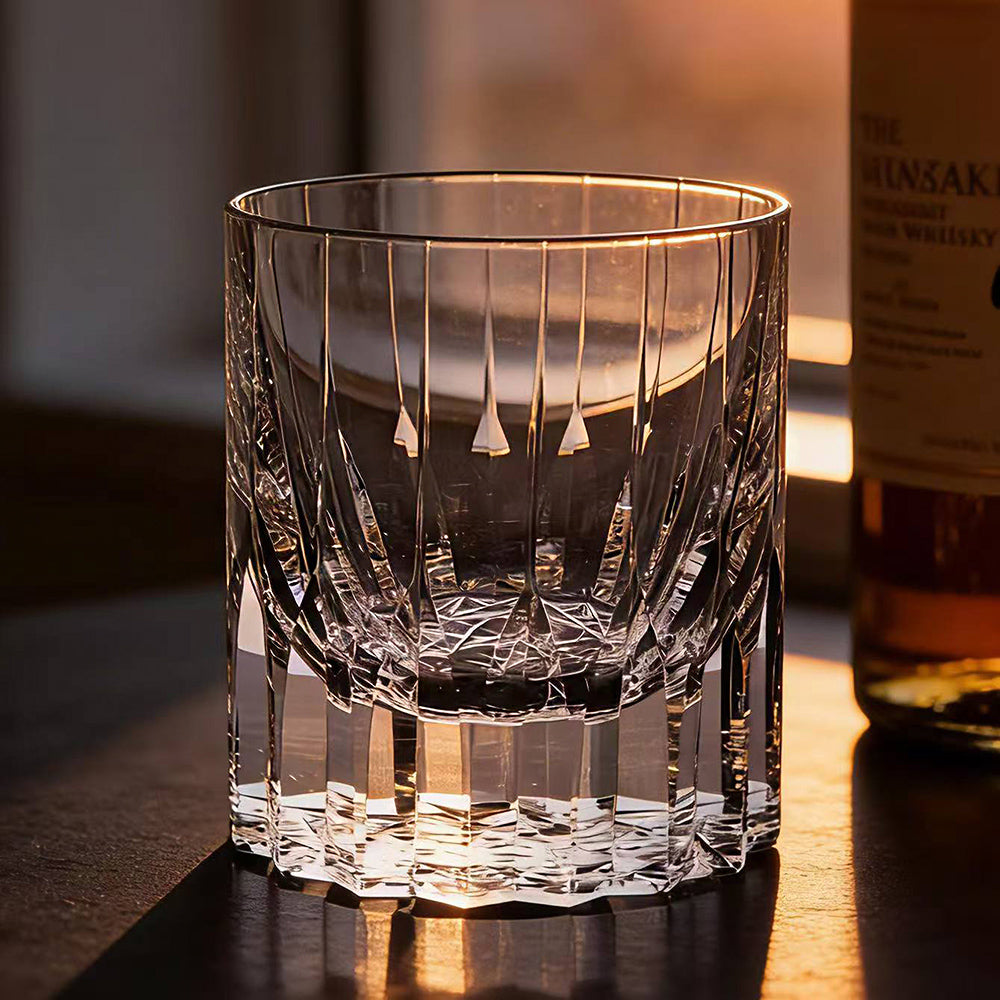 JR Edo Kiriko Hand-Cut Starburst Crystal Whiskey Glass
