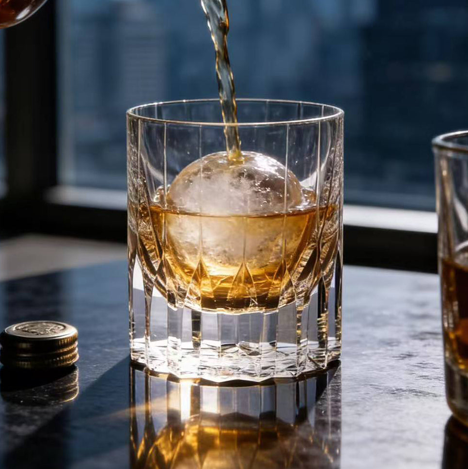 JR Edo Kiriko Hand-Cut Starburst Crystal Whiskey Glass