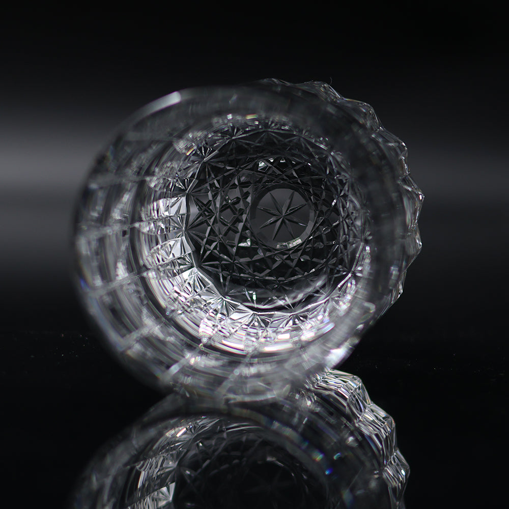 JR Edo Kiriko Hand-Cut Starburst Crystal Whiskey Glass